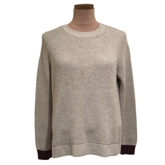 Revolve Stitches & Stripes Sweater Size Medium Tan Brown Waffle Knit Pullover - Picture 1 of 10